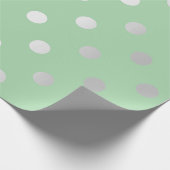 Polka Small Stippen Pastel Pea Mint Silver Grey Cadeaupapier (Hoek)