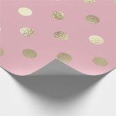 Polka Small Stippen Powder Roze pasta Foxier Gold Cadeaupapier (Hoek)