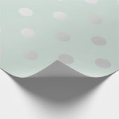 Polka Small Stippen Tiffany Aqua Mint Silver Grey Cadeaupapier (Hoek)
