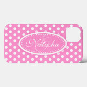 Polka-stip genaamd soft roze Case-Mate iPhone case (Achterkant (horizontaal))