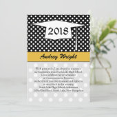 Polka stip, mortar Afstuderen kondiging Kaart (Staand voorkant)