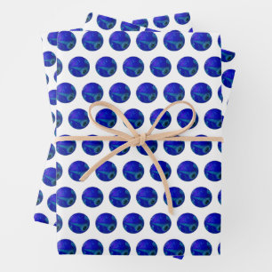 Polka Stip Precisie: De Blauwe Gazonbal Inpakpapier Vel
