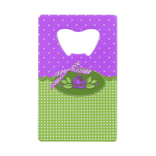 Polka stip Rozen, Paars-Credit Kaart Bottle Open Kredietkaart Flessenopener