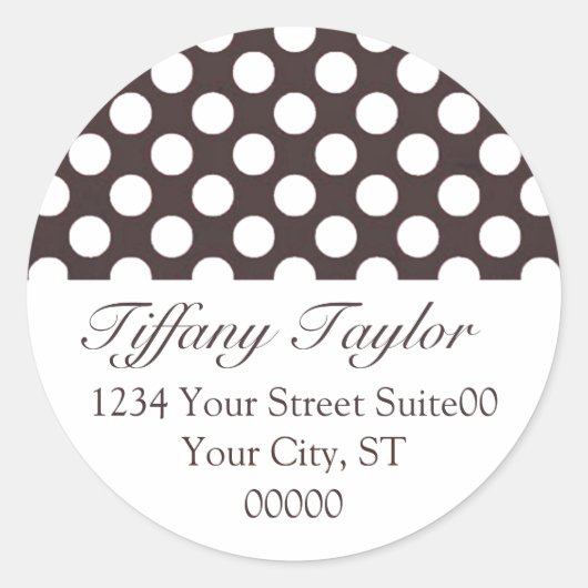 Polka-Stippen Adres Sticker (Voorkant)