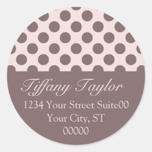 Polka-Stippen adressticker Ronde Sticker