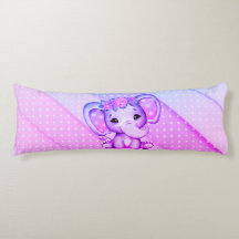 Polka-stippen Floral Crown Elephant Body Pillow