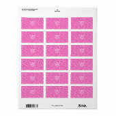 Polka stippen op roze achtergrond etiket (Full Sheet)