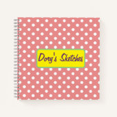 Polka stipt schattig schetsenboek notitieboek (Voorkant)