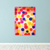 Polka stipte regenboogwaterclor canvas afdruk (Insitu (Houten vloer))