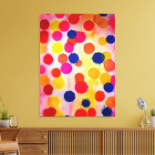Polka stipte regenboogwaterclor canvas afdruk (Insitu (Woonkamer))