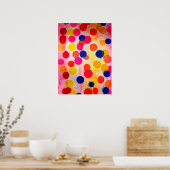 Polka stipte regenboogwaterclor poster (Keuken)
