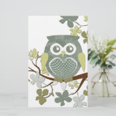 Polka Tree Owl Stationery Briefpapier (Staand voorkant)