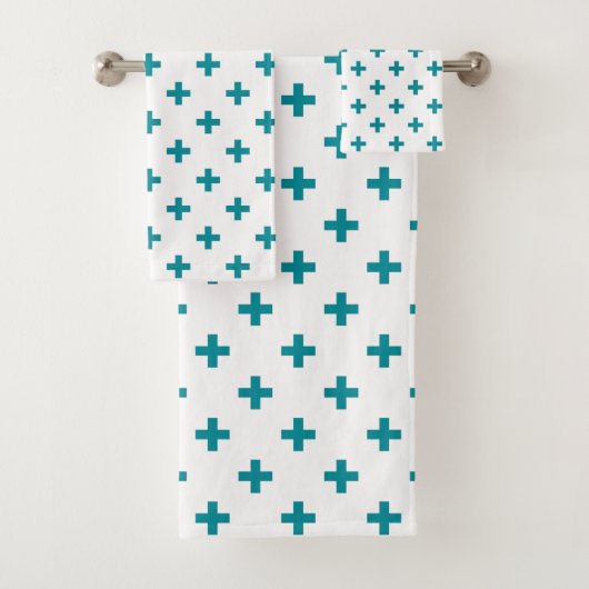 Polka turquoise croise sur blanc (En situation)