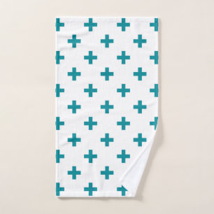 Polka turquoise croise sur blanc