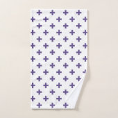 Polka ultra violette croise sur blanc (Serviette à main)