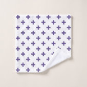 Polka ultra violette croise sur blanc (Gant de toilette)