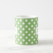 Polka vert personnalisé point Mug (Centre)