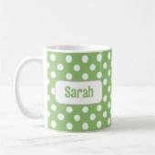 Polka vert personnalisé point Mug (Gauche)