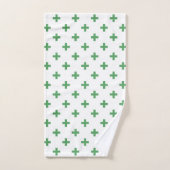 Polka verte croise sur blanc (Serviette à main)
