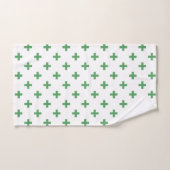 Polka verte croise sur blanc (Serviette à main)