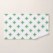 Polka verte croise sur blanc (Serviette à main)