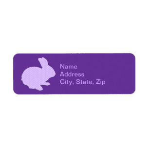 Polka violet point Silhouette Bunny Étiquettes de