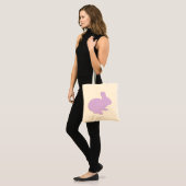 Polka violet point Silhouette Sac fourre-tout lapi (Devant (modèle))