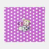 Polka violette Dot Unicorne et couverture de fée (Devant (Horizontal))