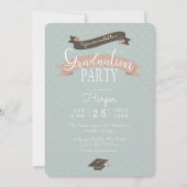 Polkadot  afstudeerfeest kaart (Voorkant)