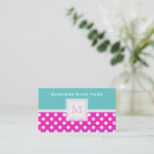 Polkadot blanc bleu rose : Carte de visite de (Debout devant)