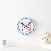 Polkadot Blue Funky Monkey Danser Jungle Horloge (Maison)