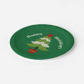 Polkadot kerstboom papieren bordje (Gekanteld)