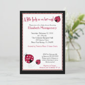 Polkadot Ladybug Baby shower 5x7 Kaart (Staand voorkant)