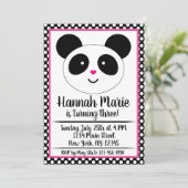 Polkadot Panda fête Anniversaire Invitation (Debout devant)