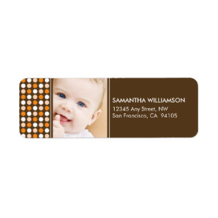 Polkadot Photo Return Address Labels (oranje)