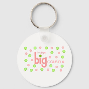 Polkadot roze en groene Big Cousin T-shirt Sleutelhanger