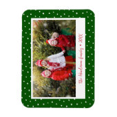 Polkadot vakantie monogram foto magneet (Verticaal)