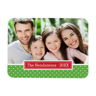 Polkadot vakantie monogram foto magneet