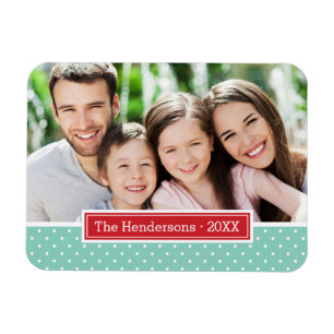 Polkadot vakantie monogram foto magneet