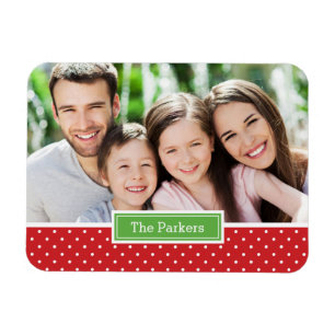 Polkadot vakantie monogram foto magneet