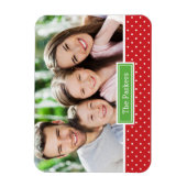 Polkadot vakantie monogram foto magneet (Verticaal)