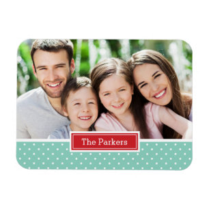 Polkadot vakantie monogram foto magneet