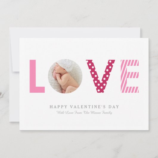 Polkadots en stripes | Roze/rood Kaart (Voorkant)