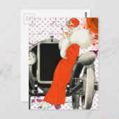 polkadots flapper briefkaart (Voorkant / Achterkant)