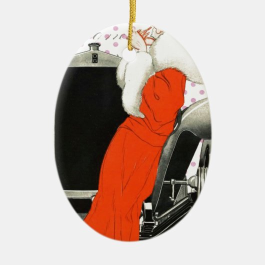 polkadots flapper keramisch ornament (Voorkant)