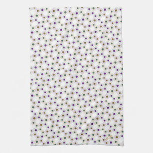 Polkadots (goud/groen/paars) theedoek