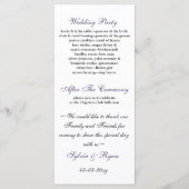 polkadots paarse daisy Wedding programma (Achterkant)