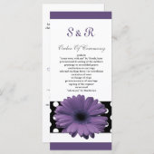 polkadots paarse daisy Wedding programma (Voorkant / Achterkant)