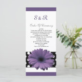 polkadots paarse daisy Wedding programma (Staand voorkant)