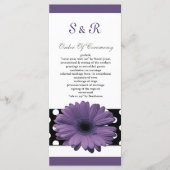 polkadots paarse daisy Wedding programma (Voorkant)